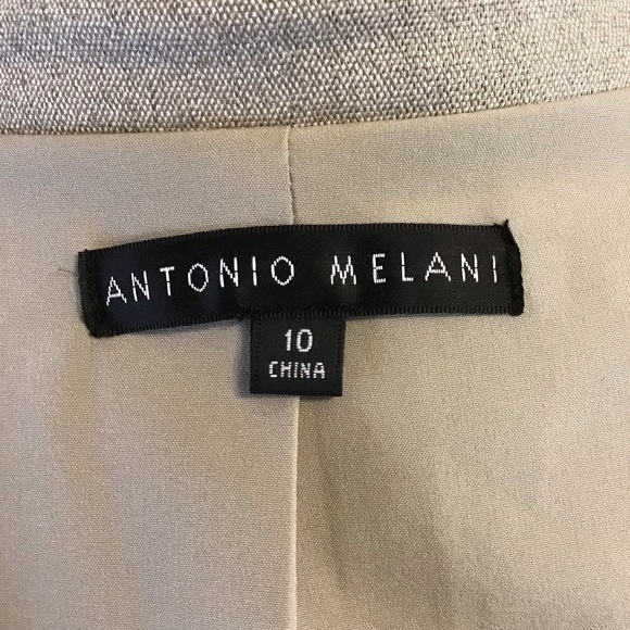 ANTONIO MELANI Women’s One Button Beige Classic Lapel Blazer 10 - Picture 6 of 7